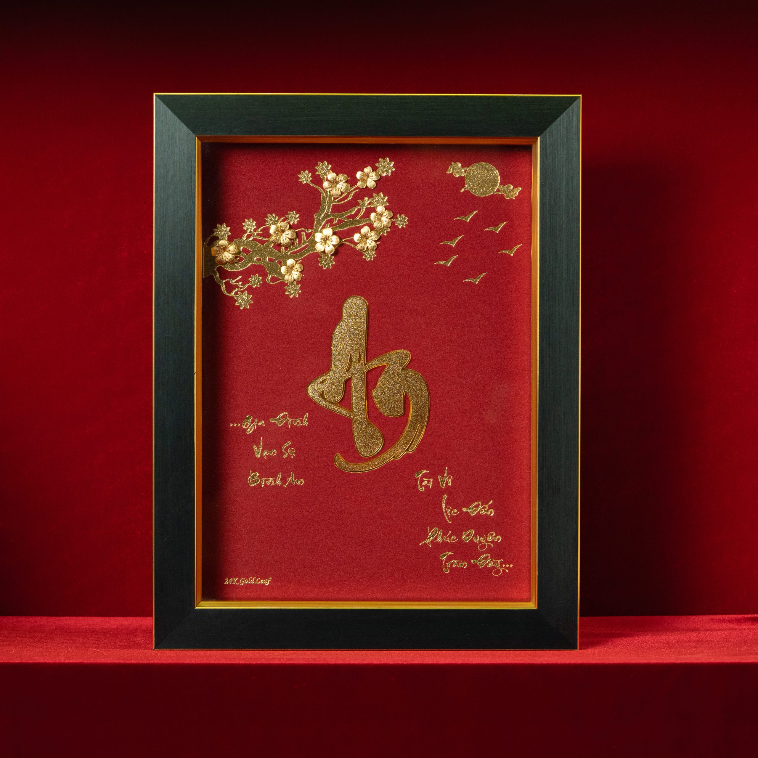 Tranh chữ An dát vàng 24k
