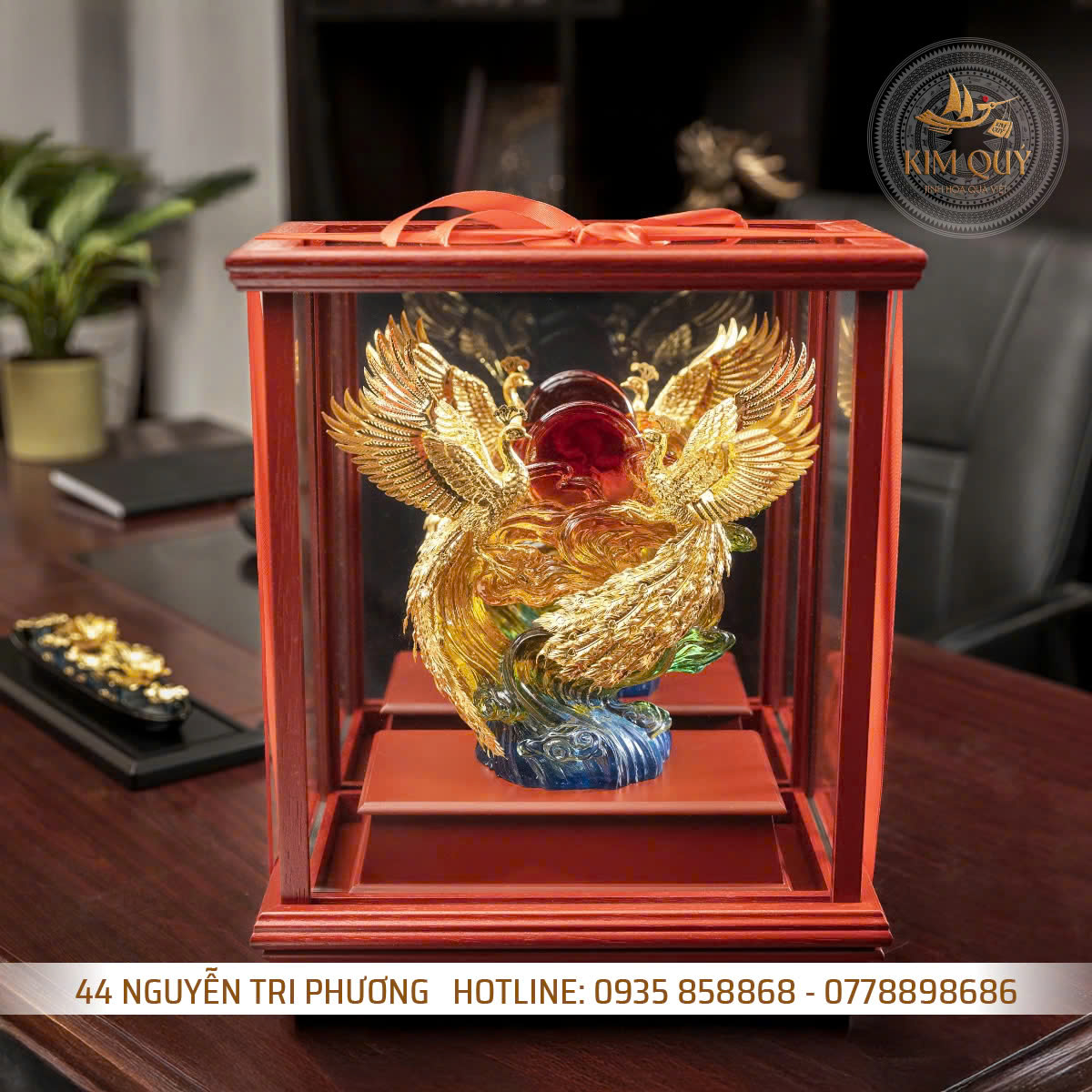 Tượng Chim Phượng Hoàng Phú Quý Dát Vàng 24k